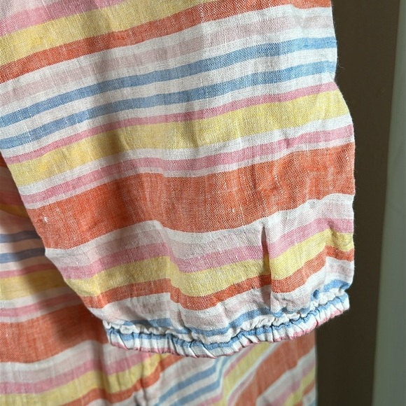 Talbots Plus Square Neck Linen Top Palm Stripe size 1X - Picture 13 of 16